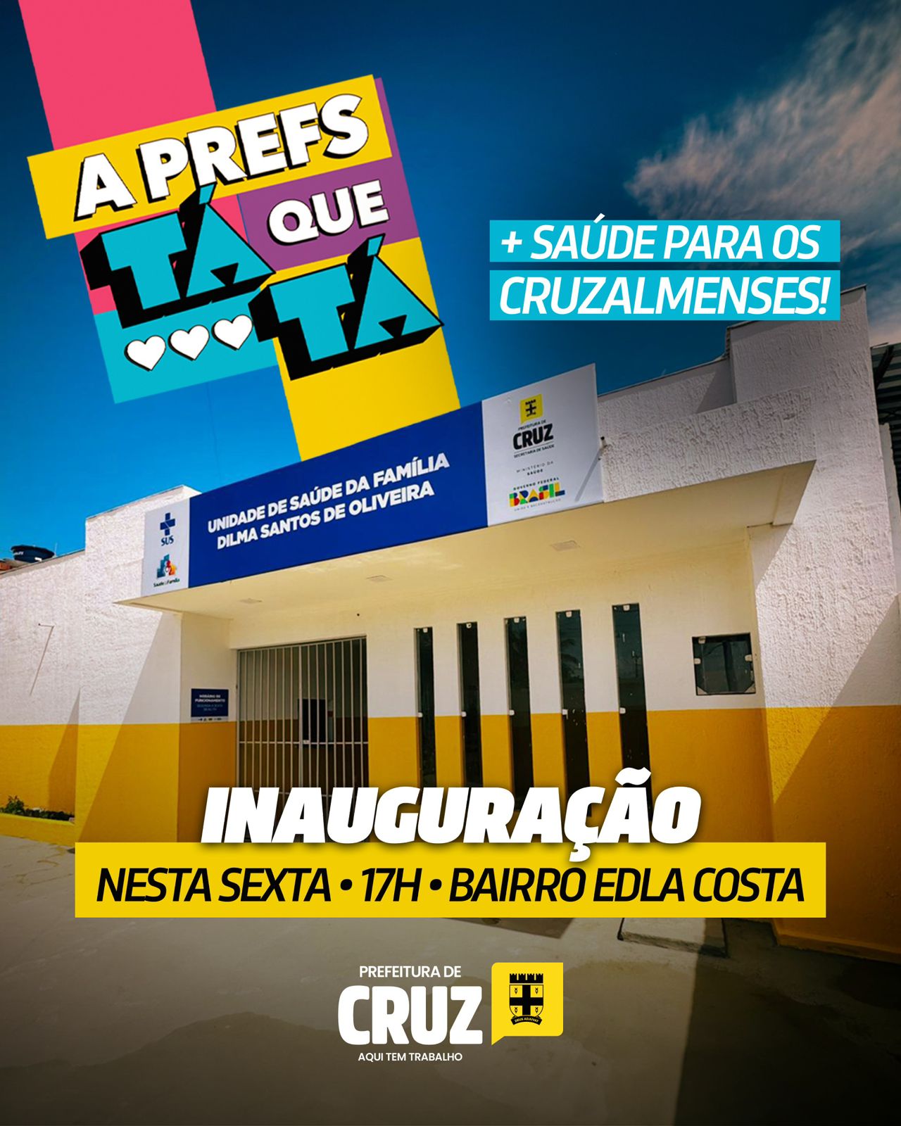 Inauguração da Unidade de Saúde da Família dos bairros Edla Costa e Andaraí acontece amanhã