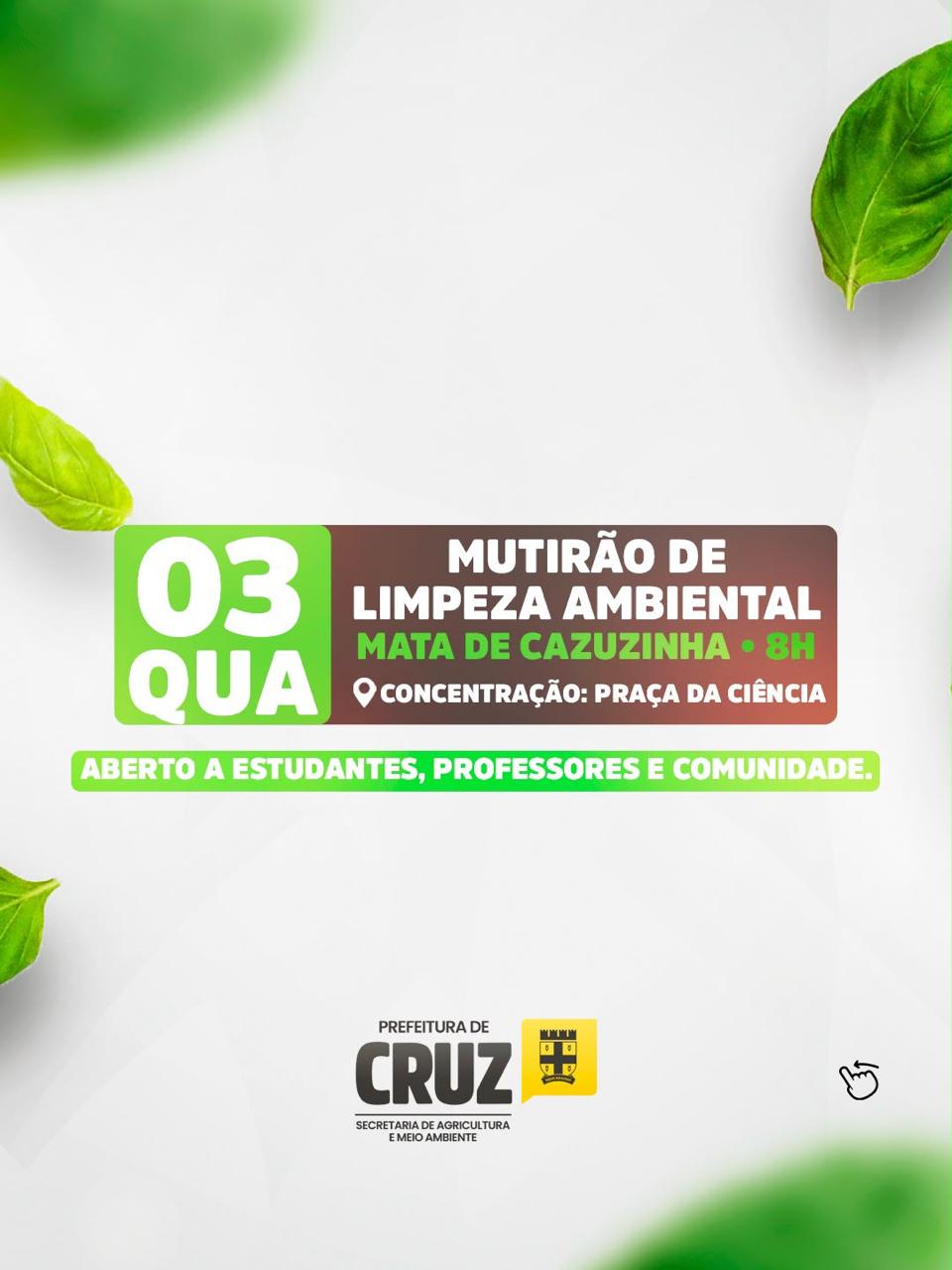 Mutirão de limpeza da Mata de Cazuzinha marca programação da Semana do Meio Ambiente nesta quarta-feira (3)