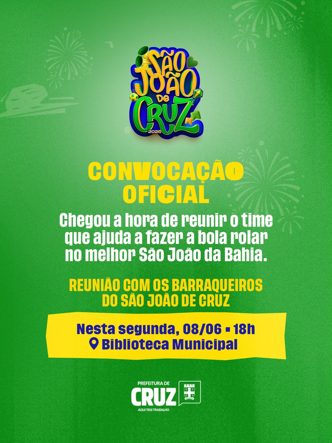 São João 2026: Prefeitura de Cruz realiza reunião com barraqueiros na próxima segunda-feira (8)